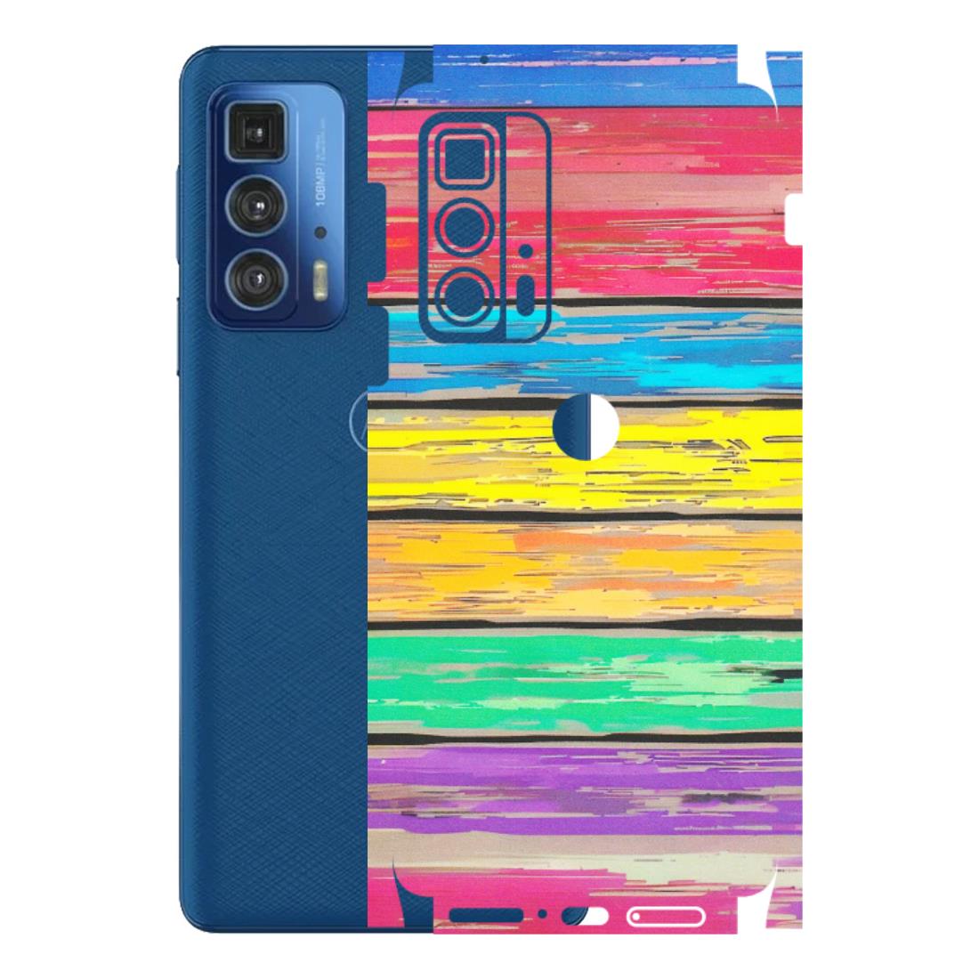Motorola Phone Skins (All Models) - Multi Colour Wooden Wall - Matte Finish (M-96) Motorola Moto Edge 20 Pro