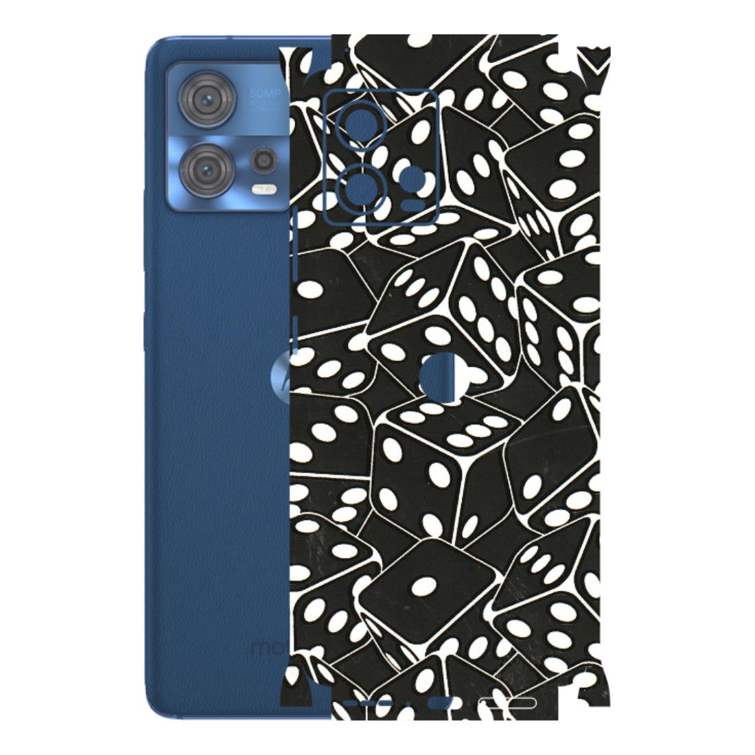 Motorola Phone Skins (All Models) - Big Black Dices - 3D Embossed Finish (L-106) Motorola Moto Edge 30 Fusion (5G)