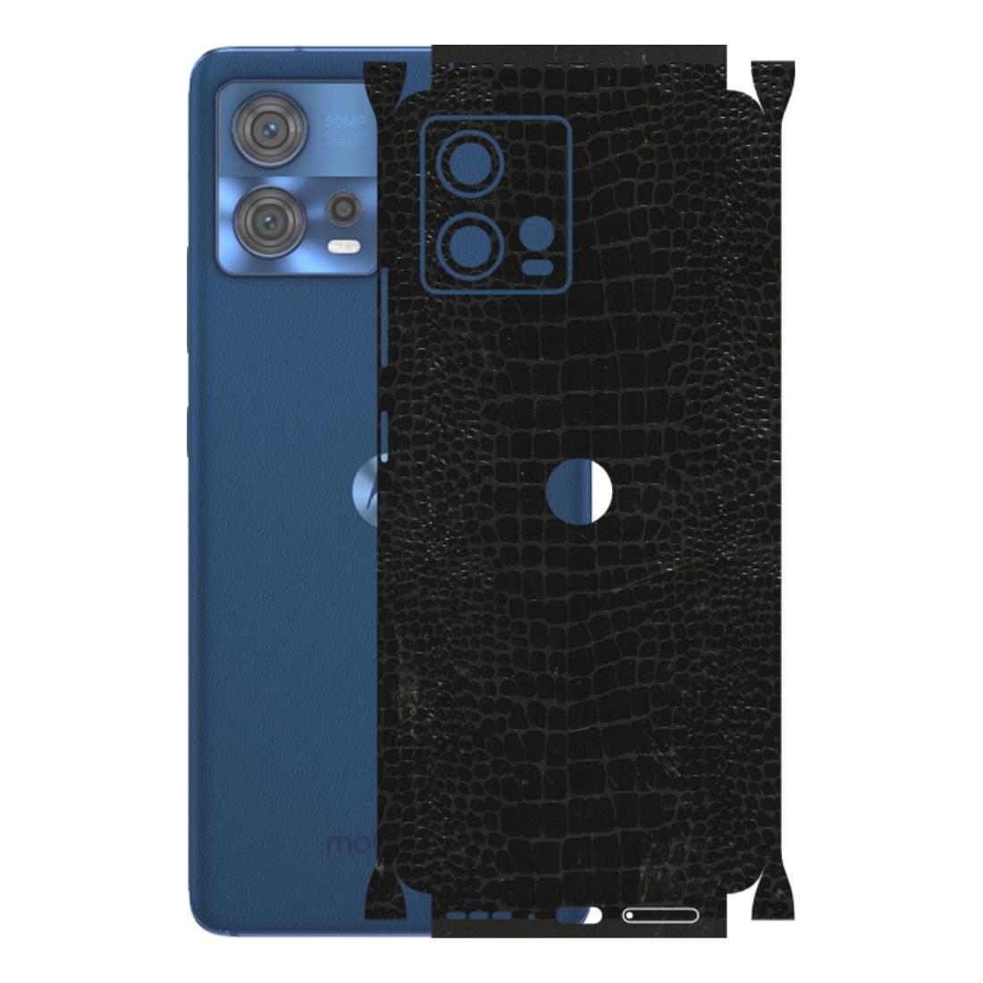 Motorola Phone Skins (All Models) - Snake Leather Black - 3D Embossed Finish (L-107) Motorola Moto Edge 30 Fusion (5G)