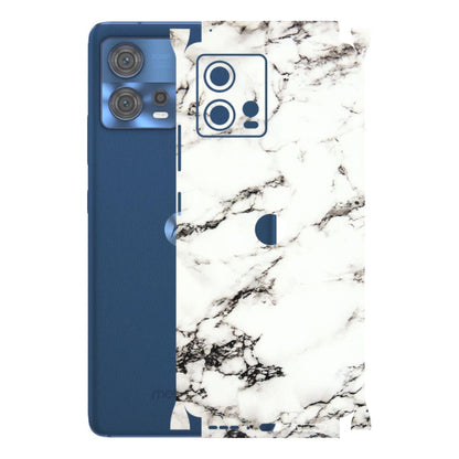 Motorola Phone Skins (All Models) - Black and White Marble Texture - 3D Embossed Finish (L-124) Motorola Moto Edge 30 Fusion (5G)