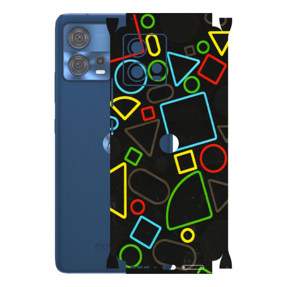 Motorola Phone Skins (All Models) - Black Shapes - 3D Embossed Finish (L-131) Motorola Moto Edge 30 Fusion (5G)