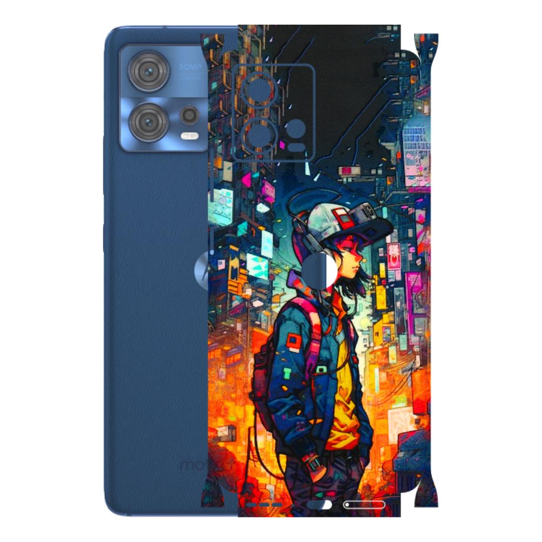 Motorola Phone Skins (All Models) - Street Anime Guy - 3D Embossed Finish (L-158) Motorola Moto Edge 30 Fusion (5G)
