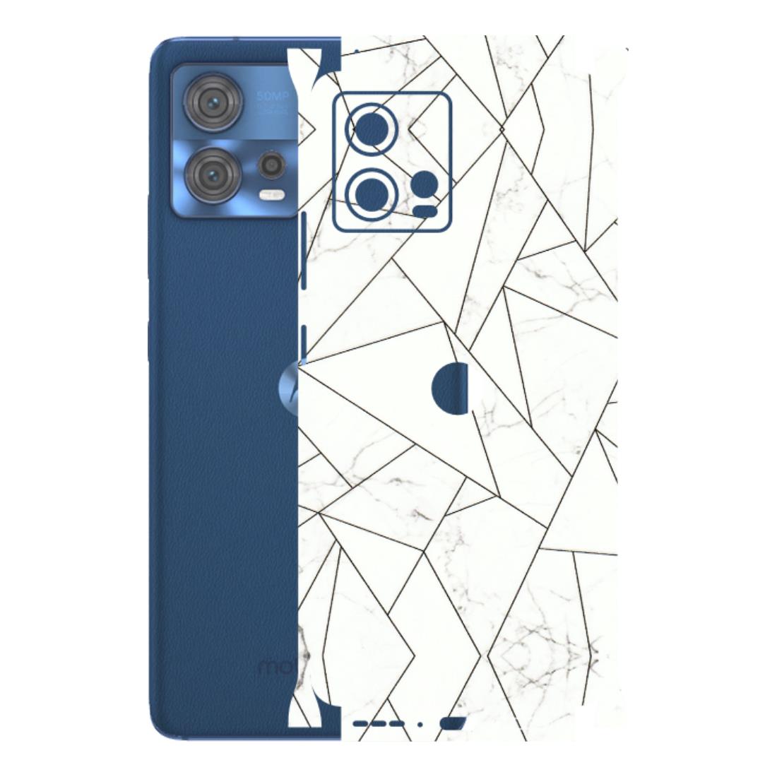 Motorola Phone Skins (All Models) - Luxury White Marble Effect - 3D Embossed Finish (L-168) Motorola Moto Edge 30 Fusion (5G)