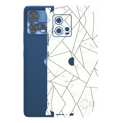 Motorola Phone Skins (All Models) - Luxury White Marble Effect - 3D Embossed Finish (L-168) Motorola Moto Edge 30 Fusion (5G)