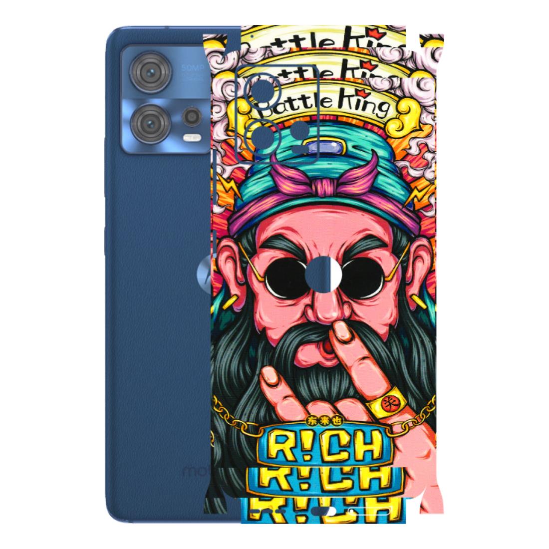 Motorola Phone Skins (All Models) - Battle King Dude Face - 3D Embossed Finish (L-178) Motorola Moto Edge 30 Fusion (5G)