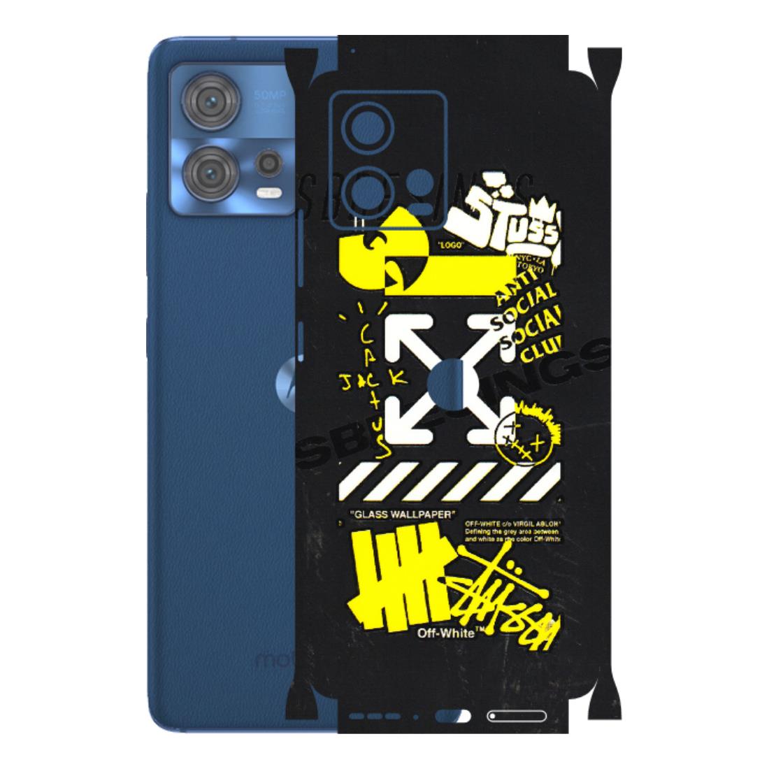 Motorola Phone Skins (All Models) - Anti Social Graffiti - 3D Embossed Finish (L-198) Motorola Moto Edge 30 Fusion (5G)