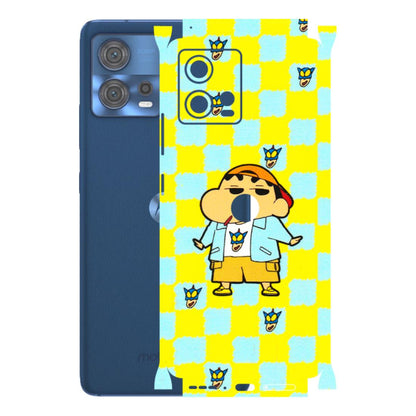 Motorola Phone Skins (All Models) - Yellow Blue Shinchan Cute - 3D Embossed Finish (L-221) Motorola Moto Edge 30 Fusion (5G)