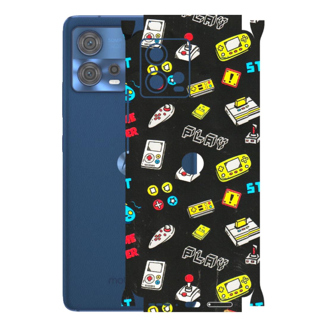 Motorola Phone Skins (All Models) - Gaming Doodles - 3D Embossed Finish (L-224) Motorola Moto Edge 30 Fusion (5G)