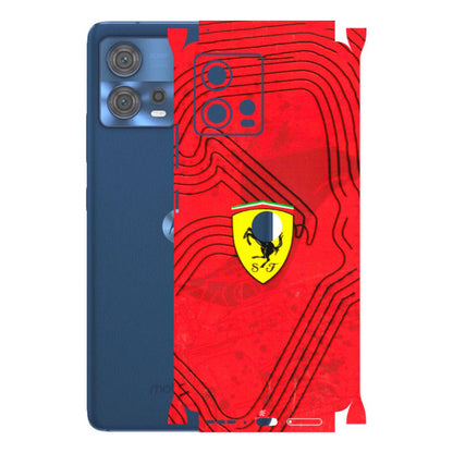 Motorola Phone Skins (All Models) - Red Ferrari Logo Stylish - 3D Embossed Finish (L-238) Motorola Moto Edge 30 Fusion (5G)