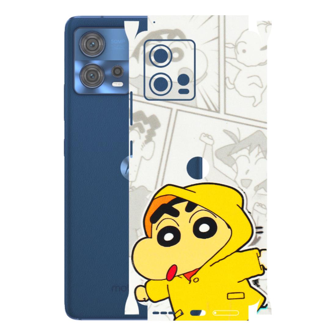 Motorola Phone Skins (All Models) - Yellow Shinchan Comic - 3D Embossed Finish (L-246) Motorola Moto Edge 30 Fusion (5G)