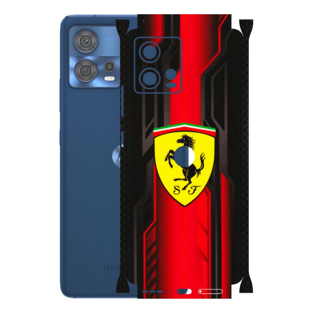 Motorola Phone Skins (All Models) - Black Ferrari Logo - 3D Embossed Finish (L-253) Motorola Moto Edge 30 Fusion (5G)