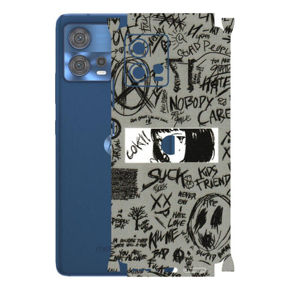 Motorola Phone Skins (All Models) - Never Have Love Anime - 3D Embossed Finish (L-260) Motorola Moto Edge 30 Fusion (5G)