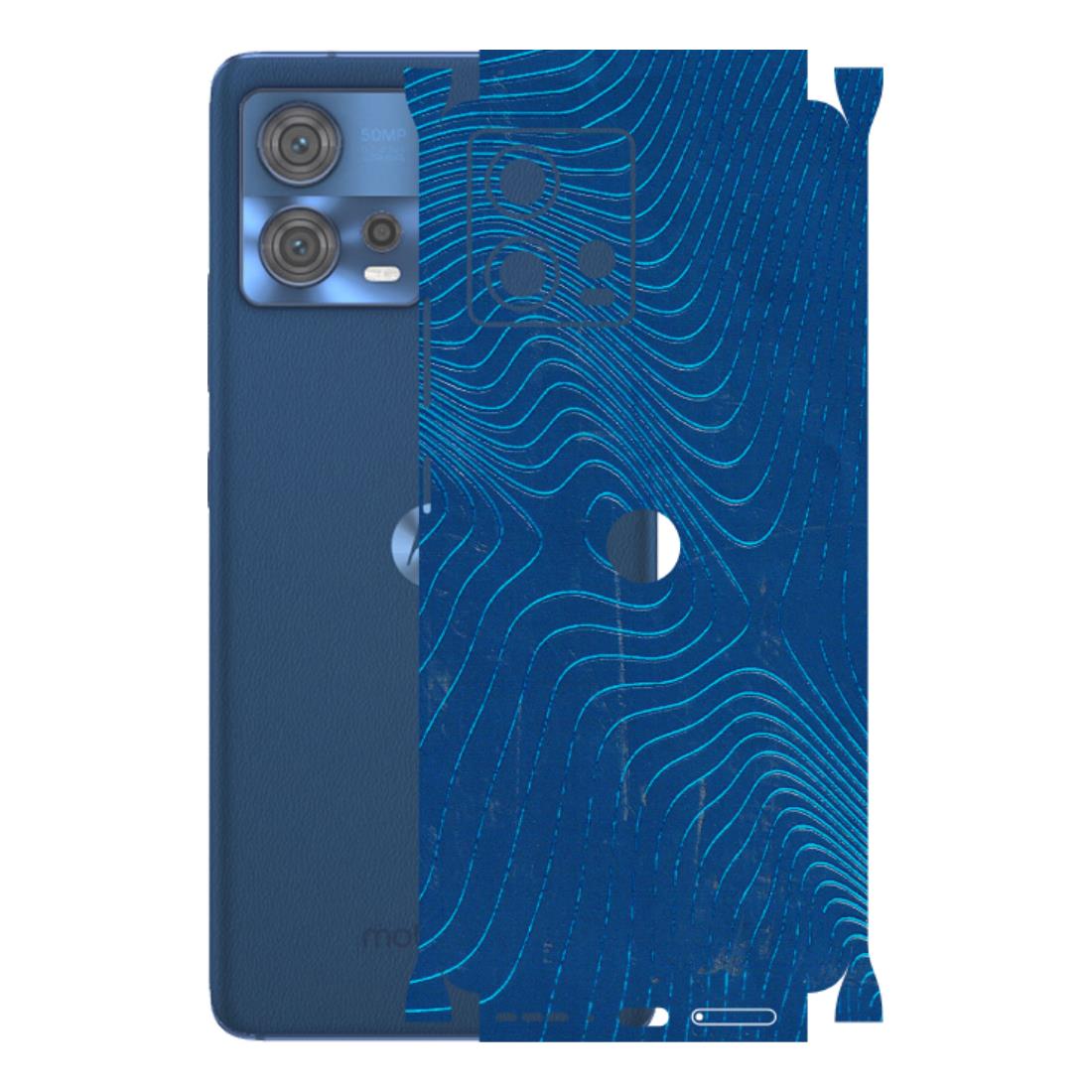 Motorola Phone Skins (All Models) - Abstract Blue Line Map - 3D Embossed Finish (L-272) Motorola Moto Edge 30 Fusion (5G)