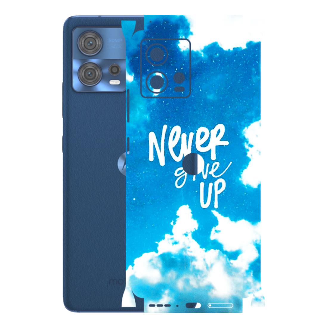 Motorola Phone Skins (All Models) - Never Give Up - 3D Embossed Finish (L-279) Motorola Moto Edge 30 Fusion (5G)