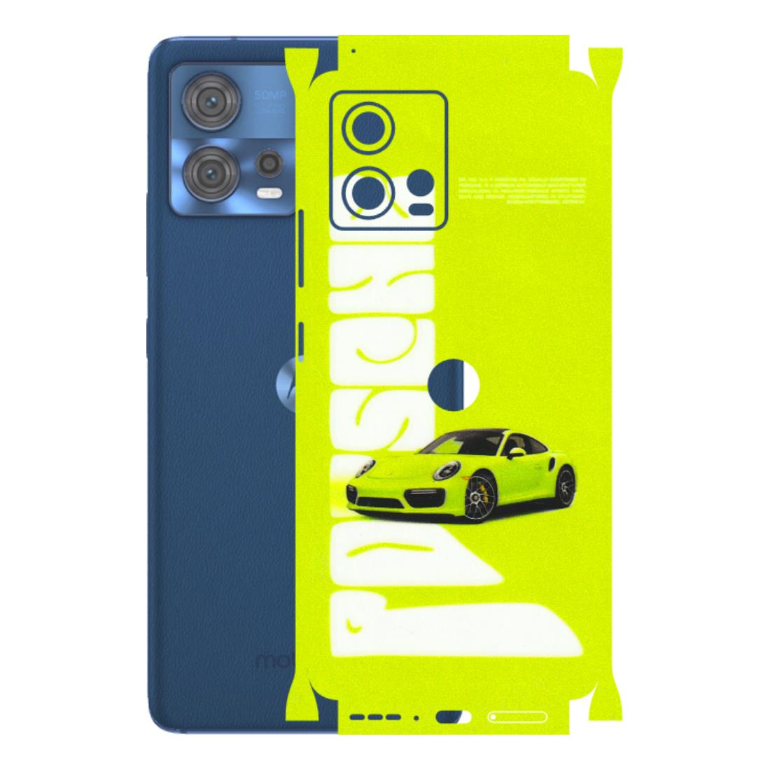 Motorola Phone Skins (All Models) - Lime Green Porche - 3D Embossed Finish (L-30) Motorola Moto Edge 30 Fusion (5G)