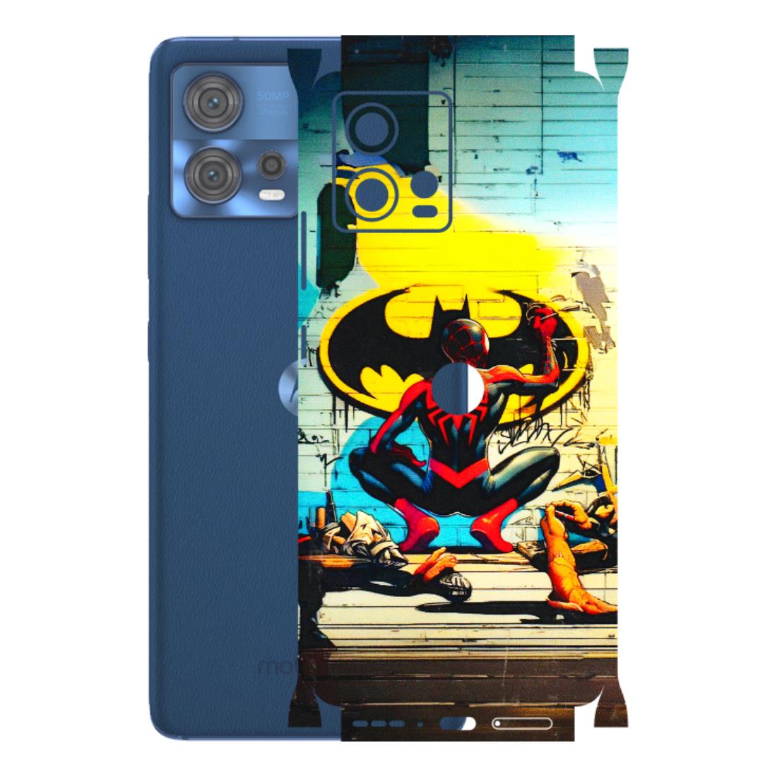 Motorola Phone Skins (All Models) - New Spiderman Bat Logo - 3D Embossed Finish (L-309) Motorola Moto Edge 30 Fusion (5G)
