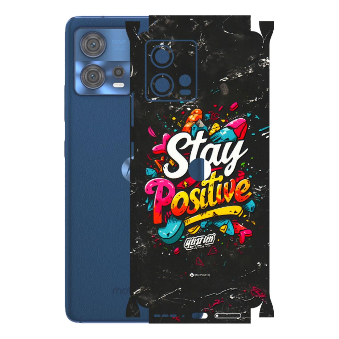 Motorola Phone Skins (All Models) - Stay Positive Black - 3D Embossed Finish (L-31) Motorola Moto Edge 30 Fusion (5G)