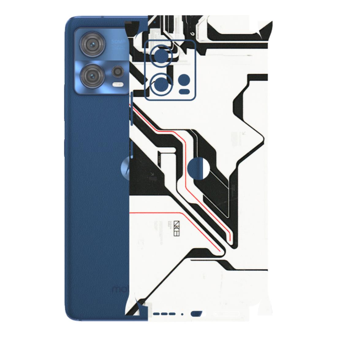 Motorola Phone Skins (All Models) - White Techy Logo - 3D Embossed Finish (L-312) Motorola Moto Edge 30 Fusion (5G)