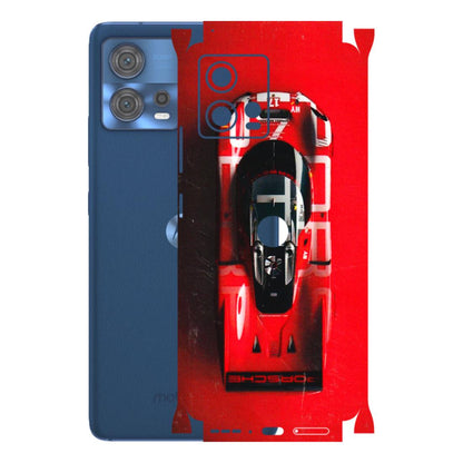 Motorola Phone Skins (All Models) - Red Porsche Car Logo - 3D Embossed Finish (L-315) Motorola Moto Edge 30 Fusion (5G)