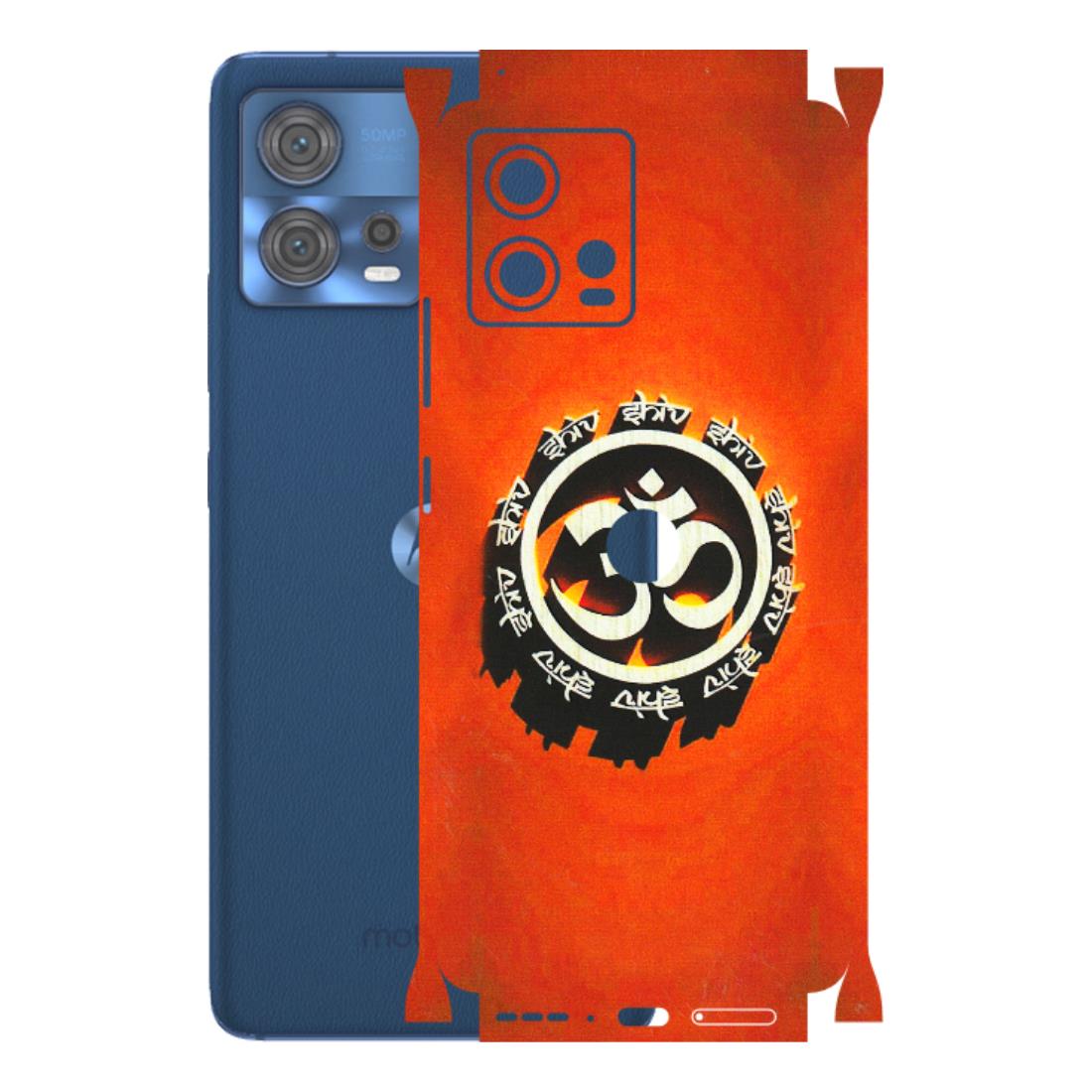 Motorola Phone Skins (All Models) - Aum Shiv Orange - 3D Embossed Finish (L-32) Motorola Moto Edge 30 Fusion (5G)