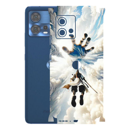 Motorola Phone Skins (All Models) - Big Hand With Monkey King - 3D Embossed Finish (L-323) Motorola Moto Edge 30 Fusion (5G)
