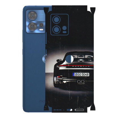 Motorola Phone Skins (All Models) - New Black Porsche GT3 - 3D Embossed Finish (L-327) Motorola Moto Edge 30 Fusion (5G)