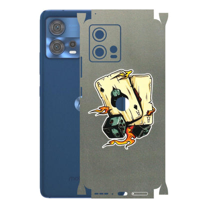 Motorola Phone Skins (All Models) - Grey Cards Of Ace - 3D Embossed Finish (L-77) Motorola Moto Edge 30 Fusion (5G)
