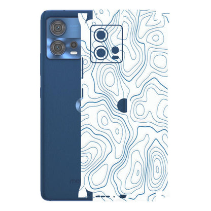 Motorola Phone Skins (All Models) - Blue And White Swirls - Matte Finish (M-139) Motorola Moto Edge 30 Fusion (5G)