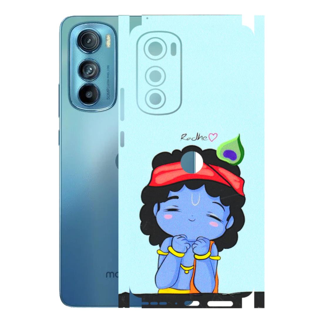 Motorola Phone Skins (All Models) - Radhe Radhe Cute Toon - 3D Embossed Finish (L-05) Motorola Moto Edge 30