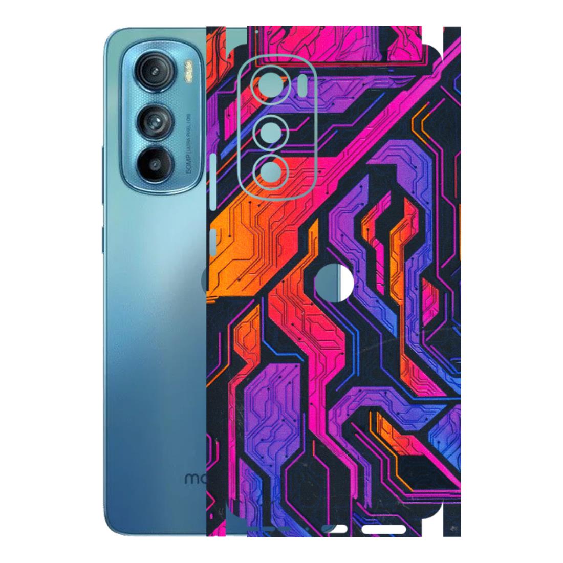 Motorola Phone Skins (All Models) - Tech Circuits Futuristic - 3D Embossed Finish (L-07) Motorola Moto Edge 30