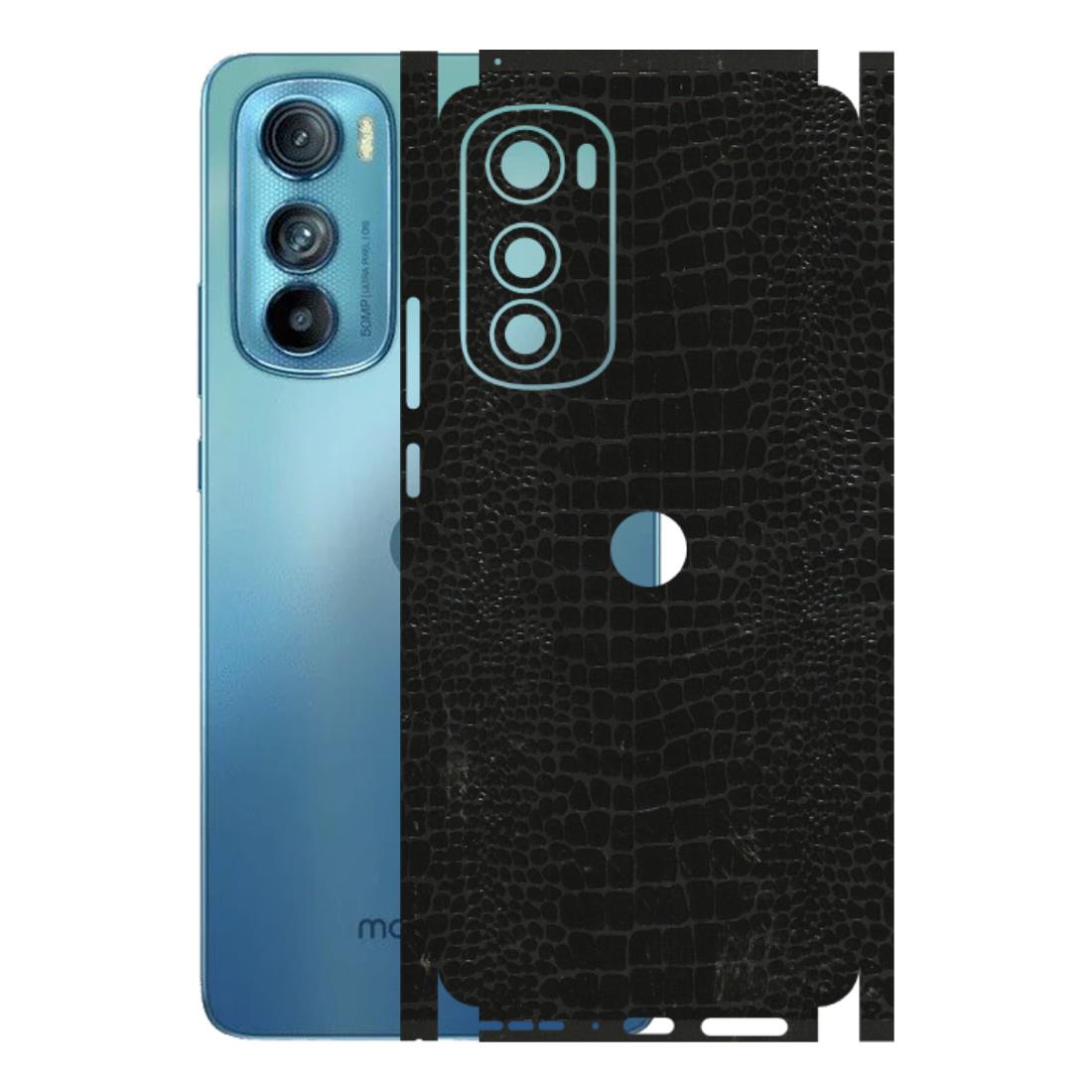 Motorola Phone Skins (All Models) - Snake Leather Black - 3D Embossed Finish (L-107) Motorola Moto Edge 30