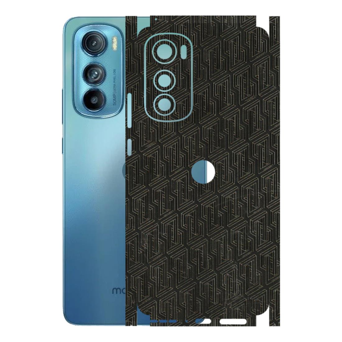 Motorola Phone Skins (All Models) - Black Abstract Pattern - 3D Embossed Finish (L-117) Motorola Moto Edge 30