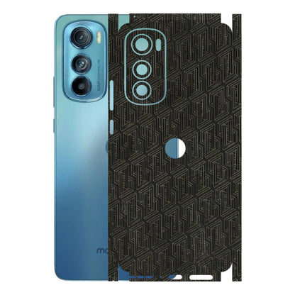 Motorola Phone Skins (All Models) - Black Abstract Pattern - 3D Embossed Finish (L-117) Motorola Moto Edge 30
