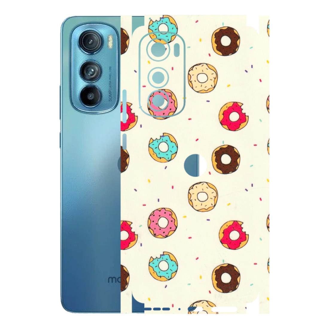 Motorola Phone Skins (All Models) - Mini Donuts Doodle Art - 3D Embossed Finish (L-122) Motorola Moto Edge 30