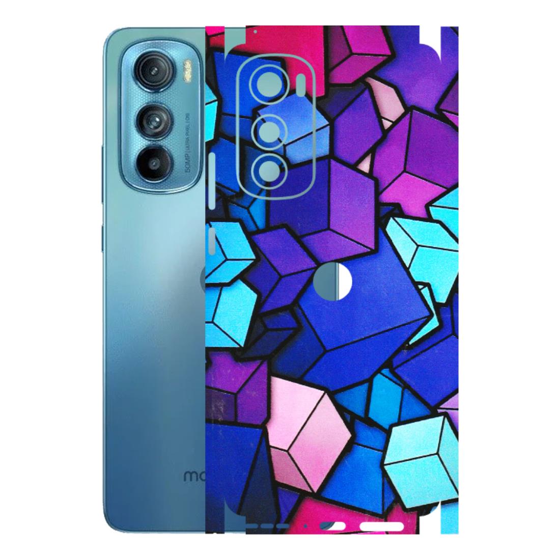 Motorola Phone Skins (All Models) - Cube Doodle - 3D Embossed Finish (L-141) Motorola Moto Edge 30