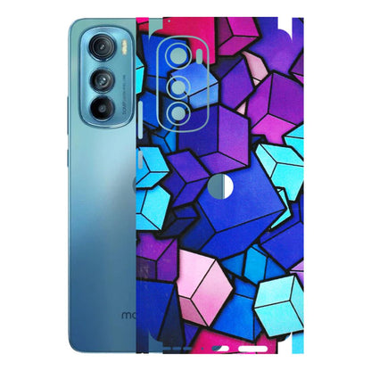 Motorola Phone Skins (All Models) - Cube Doodle - 3D Embossed Finish (L-141) Motorola Moto Edge 30