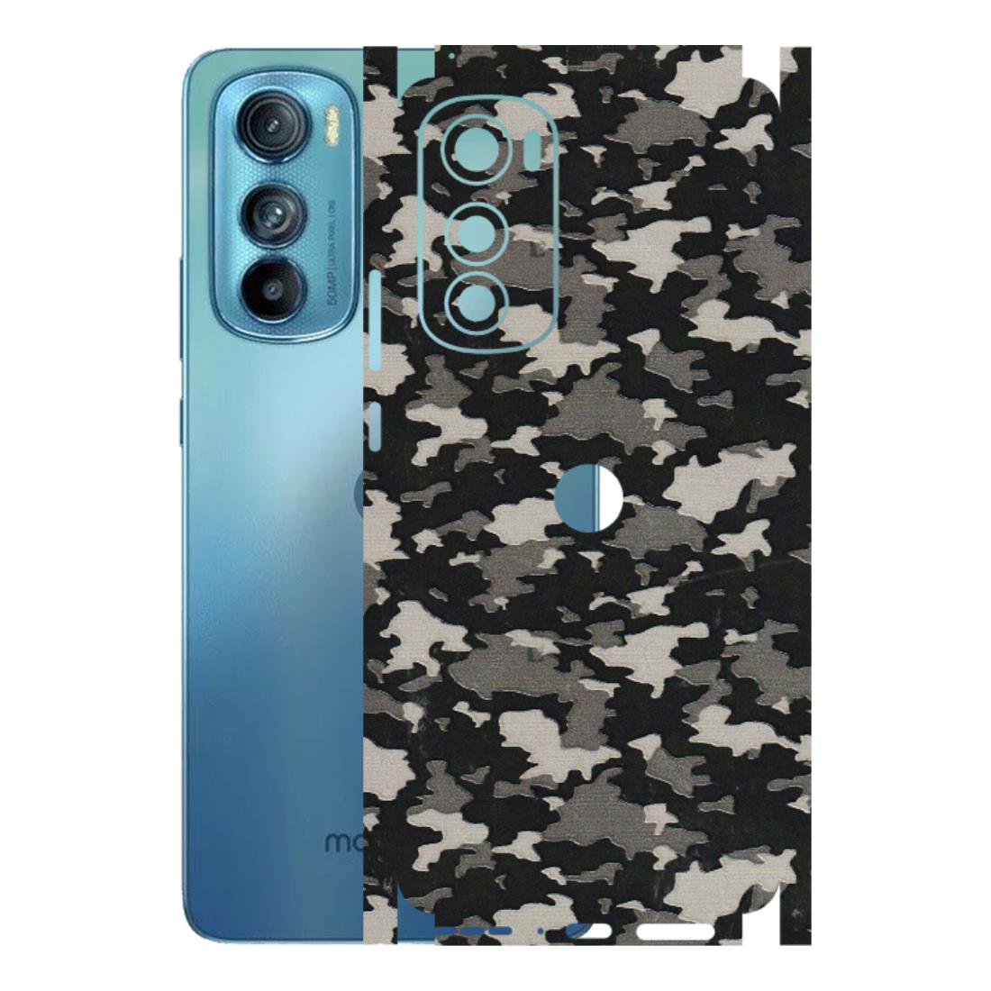Motorola Phone Skins (All Models) - Black/Grey Camoflaunge - 3D Embossed Finish (L-142) Motorola Moto Edge 30