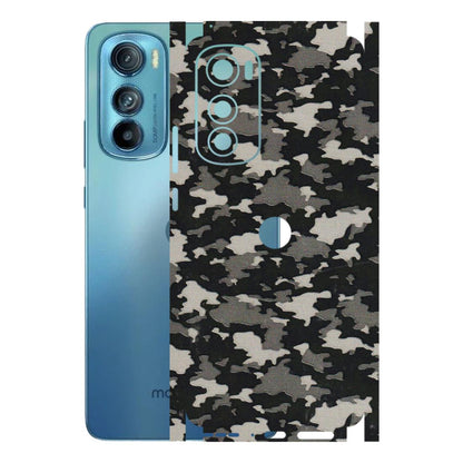 Motorola Phone Skins (All Models) - Black/Grey Camoflaunge - 3D Embossed Finish (L-142) Motorola Moto Edge 30