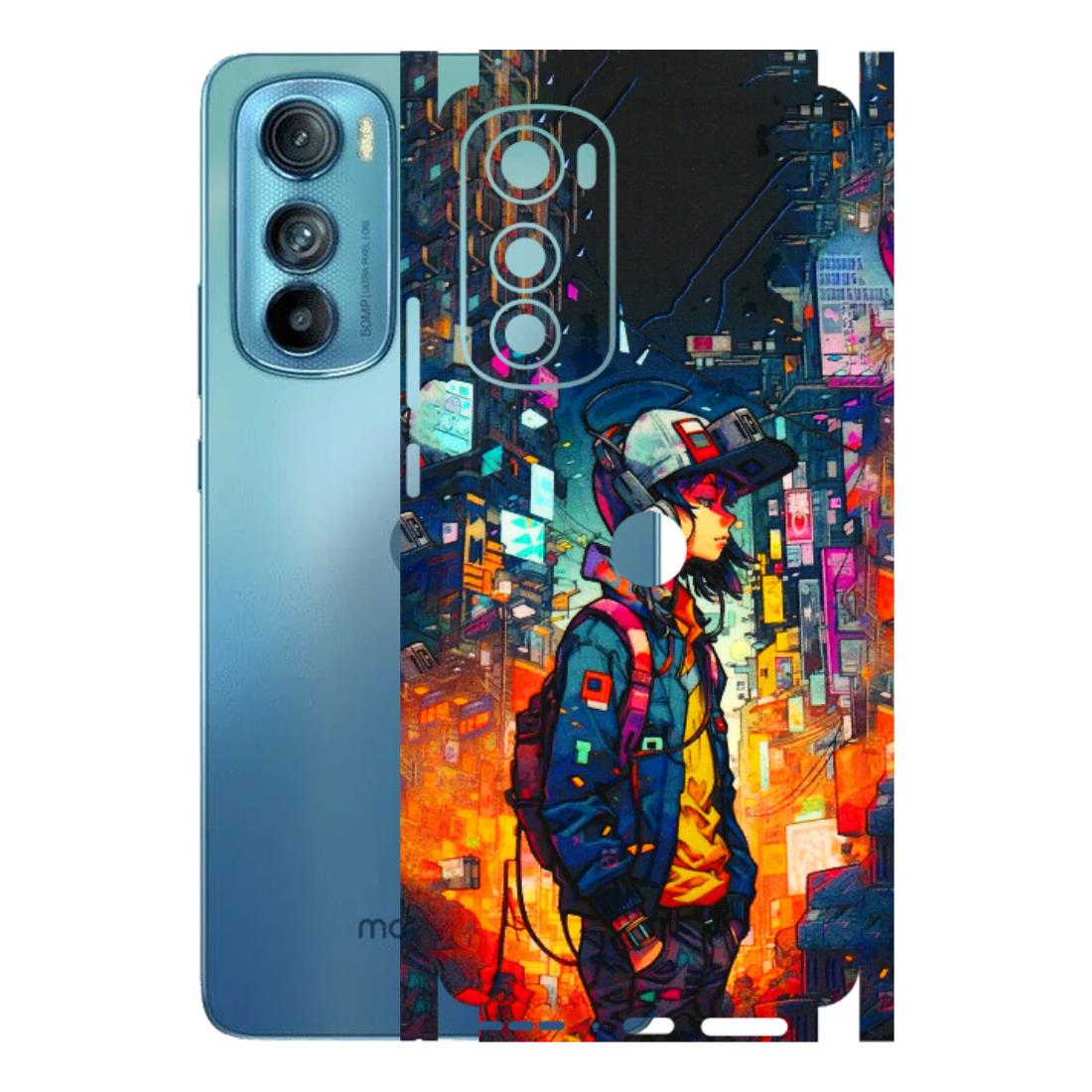 Motorola Phone Skins (All Models) - Street Anime Guy - 3D Embossed Finish (L-158) Motorola Moto Edge 30