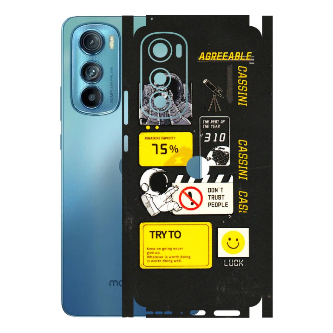 Motorola Phone Skins (All Models) - Black Cassini - 3D Embossed Finish (L-161) Motorola Moto Edge 30