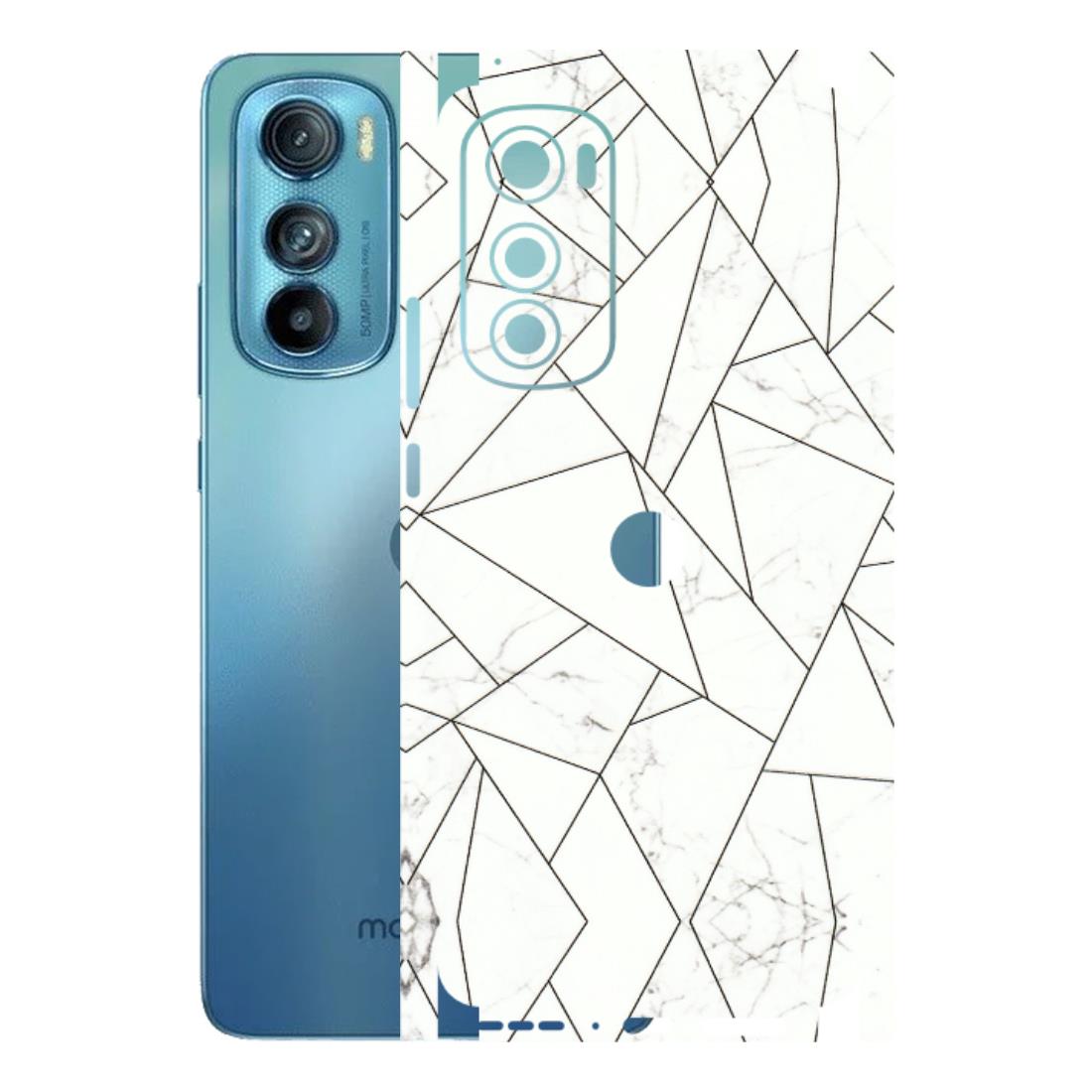 Motorola Phone Skins (All Models) - Luxury White Marble Effect - 3D Embossed Finish (L-168) Motorola Moto Edge 30