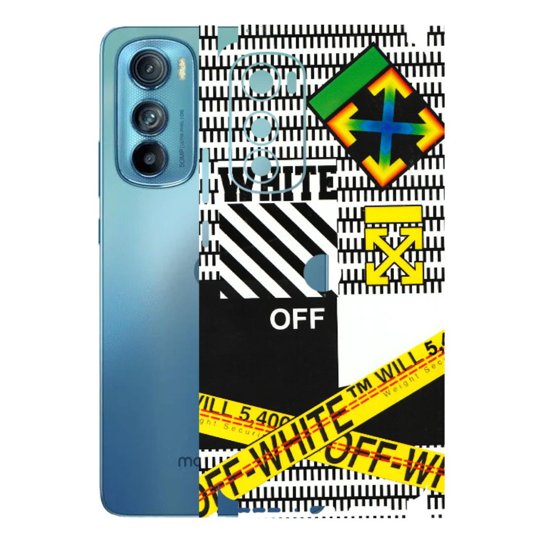 Motorola Phone Skins (All Models) - White Off Abstract - 3D Embossed Finish (L-172) Motorola Moto Edge 30