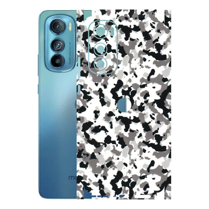 Motorola Phone Skins (All Models) - White Black Camouflage - 3D Embossed Finish (L-18) Motorola Moto Edge 30