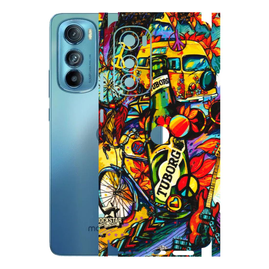 Motorola Phone Skins (All Models) - Cool Beer Bottle - 3D Embossed Finish (L-193) Motorola Moto Edge 30