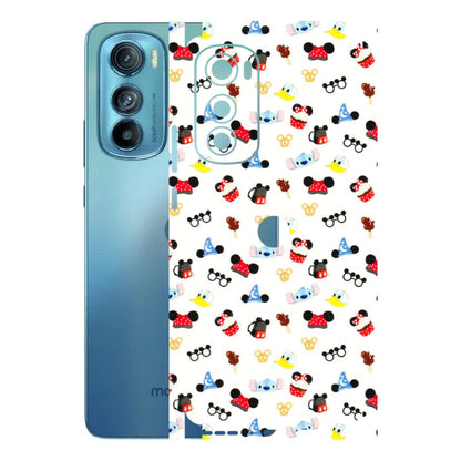 Motorola Phone Skins (All Models) - Minnie Mouse & Donald Doodles s - 3D Embossed Finish (L-194) Motorola Moto Edge 30