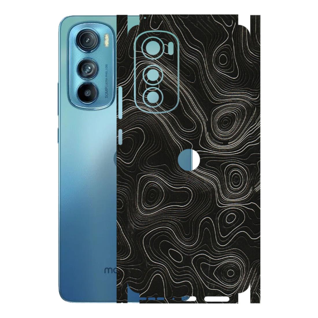 Motorola Phone Skins (All Models) - Black Swirl - 3D Embossed Finish (L-196) Motorola Moto Edge 30