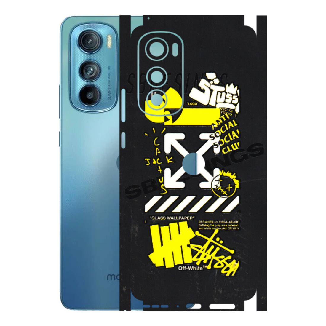 Motorola Phone Skins (All Models) - Anti Social Graffiti - 3D Embossed Finish (L-198) Motorola Moto Edge 30