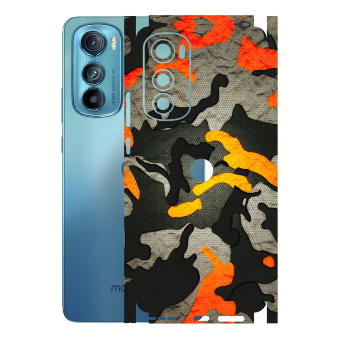 Motorola Phone Skins (All Models) - Orange Camouflage - 3D Embossed Finish (L-204) Motorola Moto Edge 30