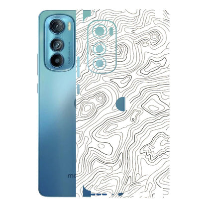 Motorola Phone Skins (All Models) - White Black Swirls - 3D Embossed Finish (L-219) Motorola Moto Edge 30