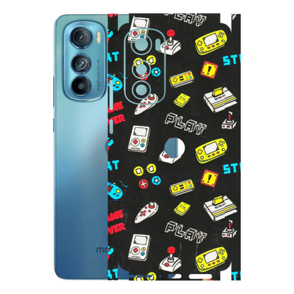 Motorola Phone Skins (All Models) - Gaming Doodles - 3D Embossed Finish (L-224) Motorola Moto Edge 30
